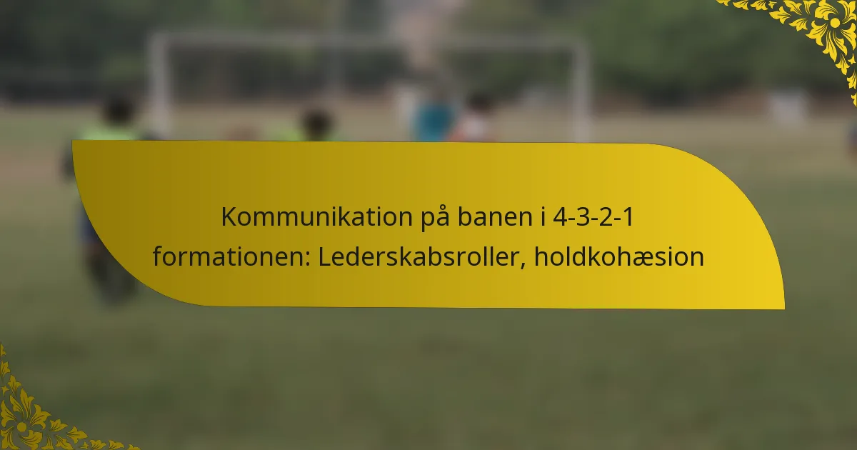 Kommunikation på banen i 4-3-2-1 formationen: Lederskabsroller, holdkohæsion
