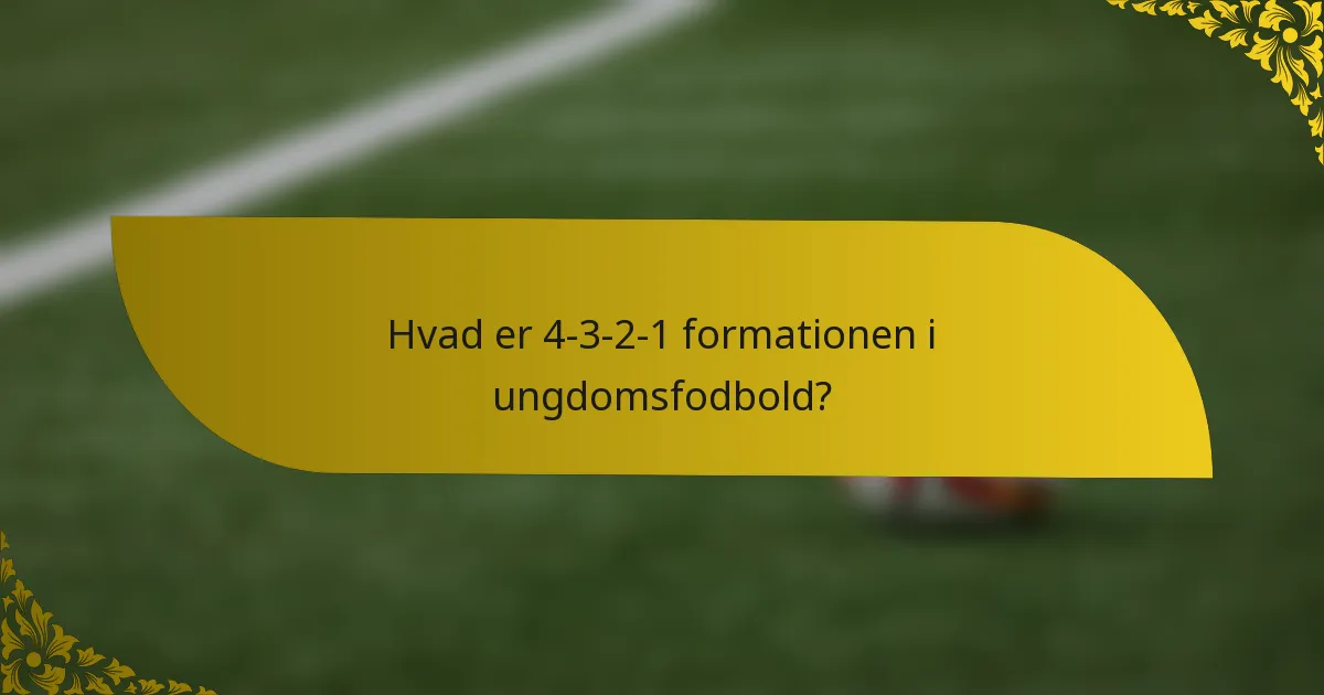 Hvad er 4-3-2-1 formationen i ungdomsfodbold?