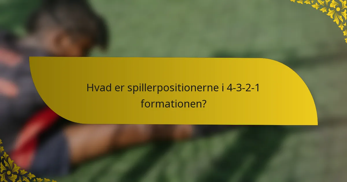 Hvad er spillerpositionerne i 4-3-2-1 formationen?