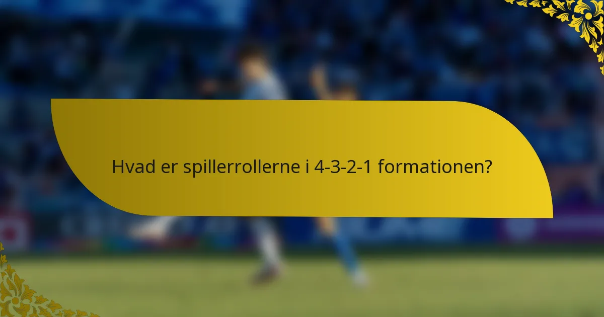 Hvad er spillerrollerne i 4-3-2-1 formationen?